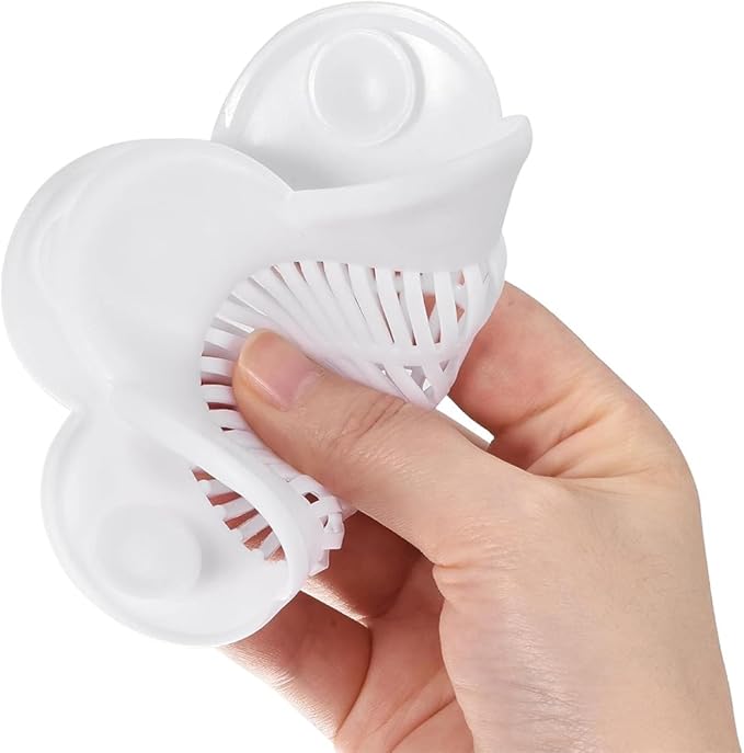 Hair Catcher Silicone Hair Stopper Shower Drain Covers with Suction Cups Suit for Bathroom Bathtub and Kitchen 1 Pack, White