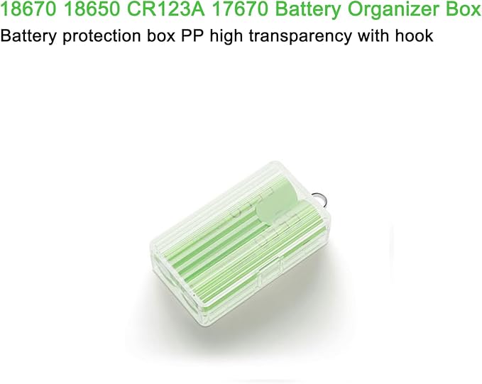 Fielect 18670 18650 CR123A 17670 Battery Storage Case Holder Organizer Box Transparent