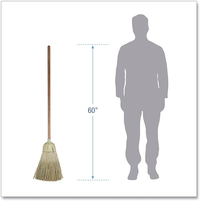 Boardwalk BR10002 Corn/Fiber Warehouse Brooms, 60-Inch, Gray/Natural, 6/CT