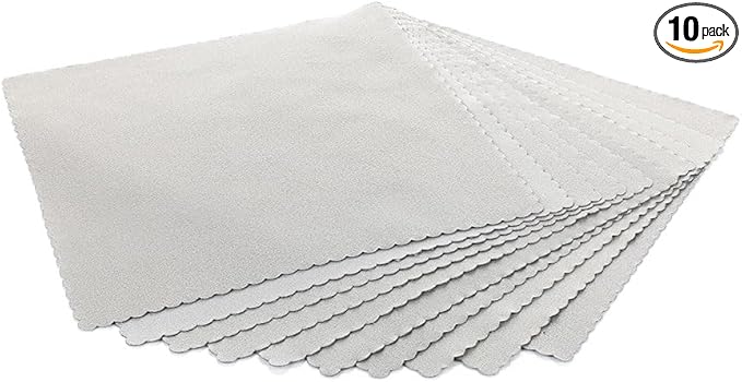 The Rag Company - Buttersoft Suede Cloth - Trademarked Softness for Applying and Leveling Coatings, Cleaning Glass and Other Delicate Surfaces Without Scratching - 8”x 8” - 10 Pack - Ice Grey