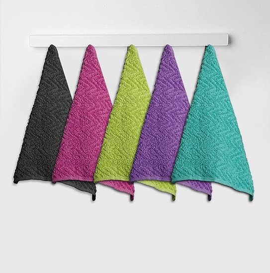 ZUPERIA Zigzag Multicolor Wash Cloths -24 Pack -12" x 12"- Highly Absorbent Soft Washcloths for Face, Gym Towels, Hotel Spa Quality, Reusable & Multipurpose Wash Cloth Towels