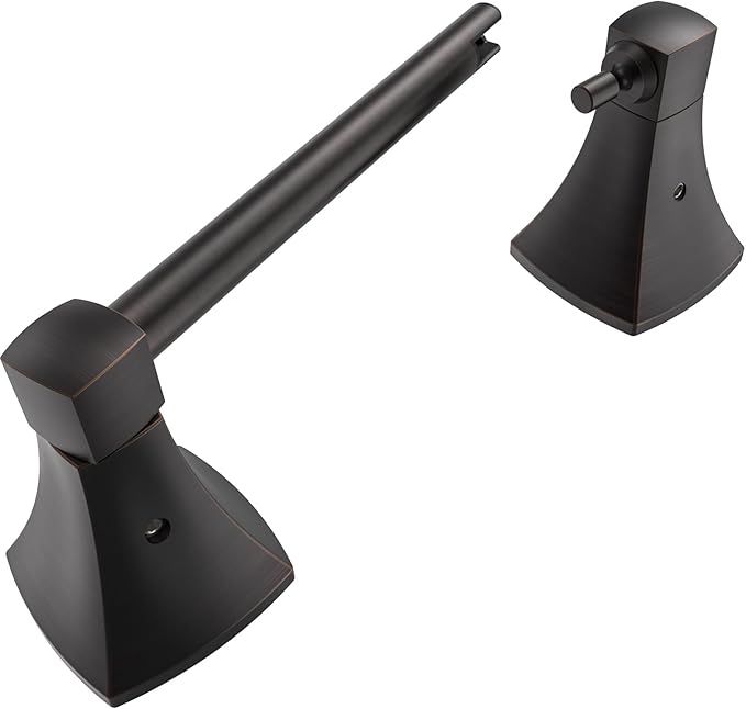 Toilet Paper Holder Wall Mount Oil Rubbed Bronze Double Post Pivoting Tissue Roll Holder Stainless Steel and Zinc Alloy for Bathroom RV Commercial