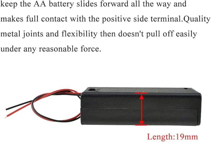 HAHIYO 3V AA Battery Holder Bundle with Wire Sturdy Cover Flexible Springs Contact Build-in Switch Batteries Black Case Easy Install 8 Pieces for Wall Clocks Ham Radio Kids Toys