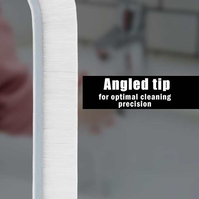 3pcs Gap Cleaning Brush, Hard Bristle Crevice Cleaning Brushes Dead Corners Multifunctional Brushes Clip Brush 2-in-1 Skinny Detail Cleaner for Household Kitchens Bathrooms Showers (White)