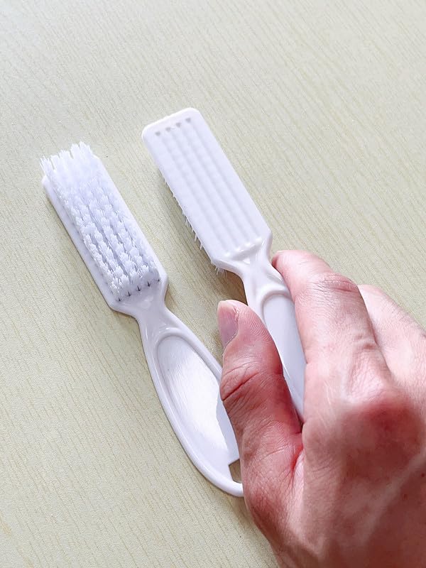 12Pcs Nail Brush for Cleaning Fingernails, Handle Grip Cleaning Brush for Nail and Toenail, Nail Dust Brush Manicure Pedicure Tools Scrubbing Brush Women Men Home Salon(White)
