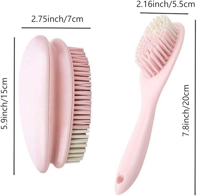 Scrub Brushes, Laundry Stain Brush,Household Cleaning Washing Brush Scrubbing Brushes for Clothes Shoes - 3 Pack (Pink)