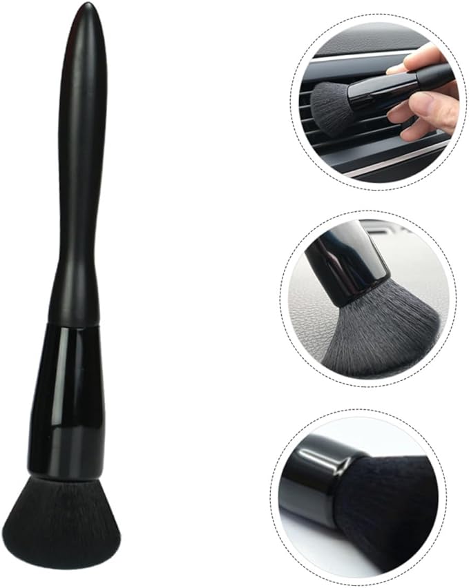 PRETYZOOM Car Detailing Brush Air Vent Cleaning Brush Soft Bristle for Dust Removal Black and White Suitable for Car Air Conditioner and Dashboard Cleaning