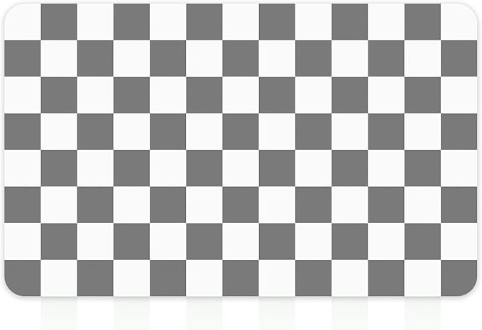 12" x 20" Checkered Dish Drying Mat for Kitchen Counter, Absorbent Coffee Bar Mat for Espresso Machine Coffee Countertops Accessories (Grey)