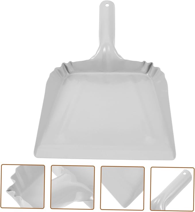 Unomor Metal Dustpan Handheld Small Pan Handle for Home Office Car Cleaning Tool