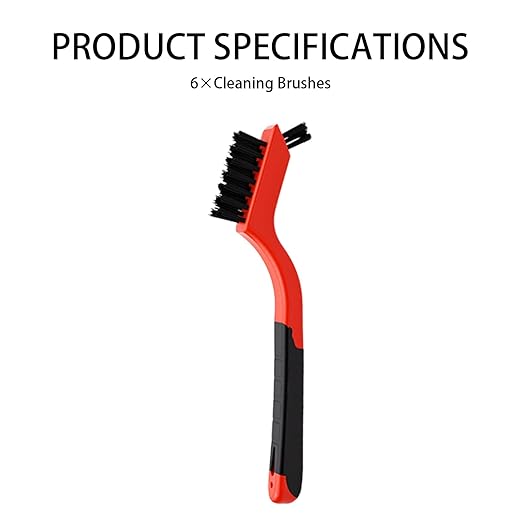 6 Pack Nylon Cleaning Brushes Set – Non-Scratch Bristles for Delicate Surfaces, Ergonomic Grip & Mini Brush – Ideal for Kitchen, Bathroom, and Daily Cleaning