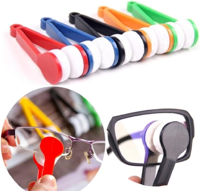 5Pcs Spectacle Glass Cleaner Eye Glasses Lens Cleaner Microfiber Cleaning Cloth Wipes Eyeglass Microfiber Brush Portable Magnetic Glass Lens Cleaner Glasses Cleaning Accessories Eyeglass Cleaning