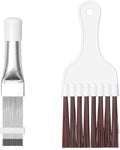 Air Conditioner Condenser Fin Comb and Cleaning Brush Set, Stainless Steel Fin Repair Tool for Evaporator Coils, Radiators, Computer Heatsinks (Fin Comb and Brush)