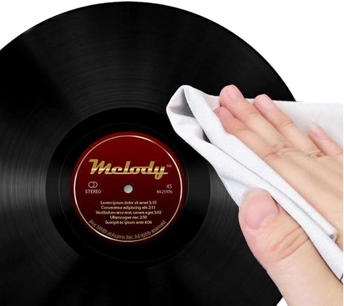 Record Cleaning Cloth, 15''x15'' Big Size 5 Pack Anti-Static Microfiber Lint Free Cleaner for LP Vinyl Record, Glasses,TV Screen, Laptop