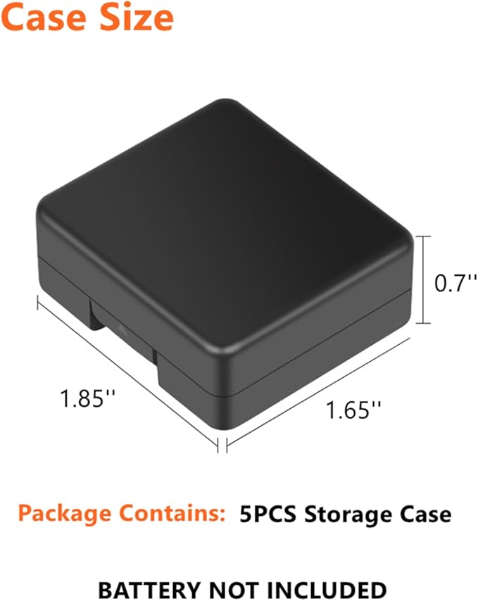Pack of 5 Protective Storage Case Compatible with Battery of Gopro Hero 5/6/7/8/9/10/11/12/13 Black Cameras, Multifunctional Battery Case Organizer Boxes with Memory Card Slot
