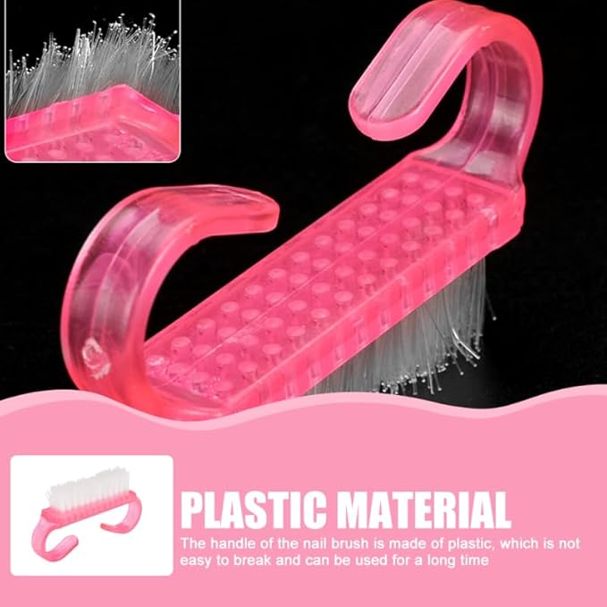 Nail Cleaning Brush, 12pcs Hand Grip Plastic Scrubbing Brush with Soft Bristles Fingernail Cleaning Manicure Supplies for Hands Feet Nails
