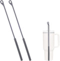 2pcs Silicone Straw Cleaner Brush, 9.45in Extra Long Straw Cleaning Brush for Metal Glass Straight Bent Pipe Long Mouthed Pots Kitchen Gadgets Essential Accessories