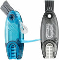 4 in 1 Cup Lid Cleaning Brush Set Multifunctional Bottle Brush Cleaner Tiny Bottle Cup Lid Brush Straw Cleaner Tools Mini Silicone Bottle Cup-Holder Cleaner with Hook Remover Blue & Grey