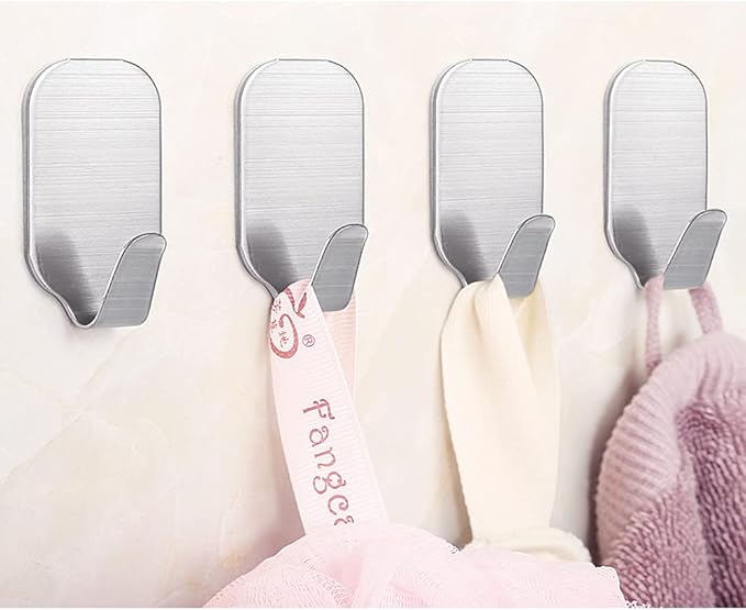 Small Self Adhesive Hooks for Hanging Heavy Duty Stick On Hooks for Wall Sticky Hooks, Pack of 10