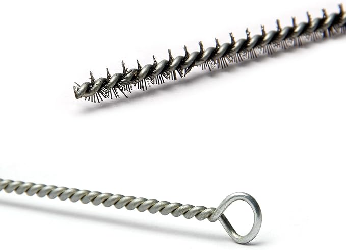 Utoolmart Steel Wire Tube Brush, Stainless Steel Spiral Power Bottle Cleaning Brush Long-Handle Bristle Pipe Cleaning Tool, 0.3-inch Diameter 12-inch Length,10pcs