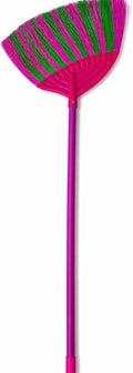 1 Pack Soft Sweeping Brooms /38” House Brooms for Sweeping Indoor& Outdoor Broom Cleaning/Asian Thailand Plastic Broom/Choi Nhua Thai LAN/Choi Nhua Quet Nha (1 pcs) (Pink & Green)
