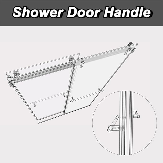 Sunrosa Frameless Double Sliding Shower Door 56 1/8-60" W x 76" H, 5/16" (8mm) Thick Easy-Clean Tempered Glass, Soft-Close Adjustable Shower Door with Towel Bar, Brushed Nickel Finish