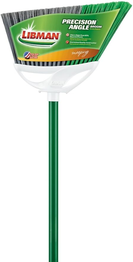 Libman 201 Precision Angle Broom with Recycled Broom Fibers