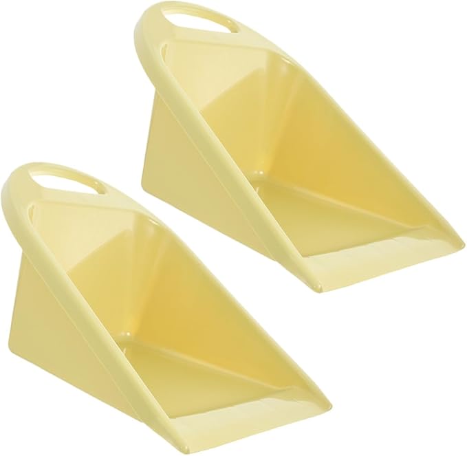 Handheld Dustpan Small Portable Dust Pan 2pcs Lime Yellow with Handle for Home Office Tabletop Garbage Collection Cleaning