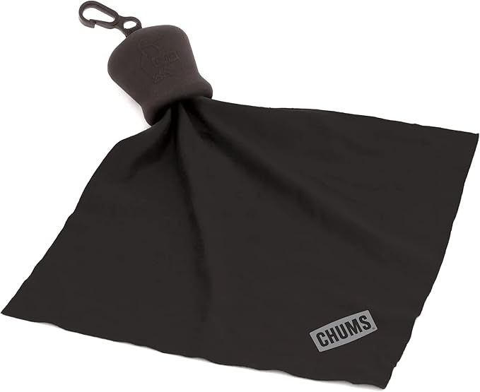 Chums Pouch Microfiber Lens Cloth - Portable Lens & Screen Cleaner Cloth Keychain (Black), Standard (30055)