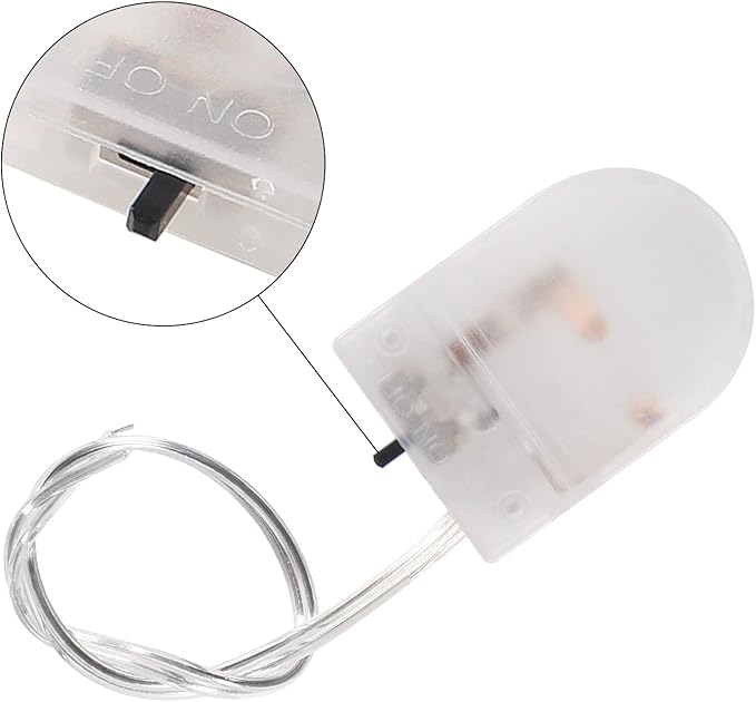 Alinan 10pcs Button Battery Holder Coin Cell Battery Holder with Switch CR2032 1 X 3V Battery Holder Battery Storage Boxes Cover with Wires On ON-Off Switch Socket Container (Clear)