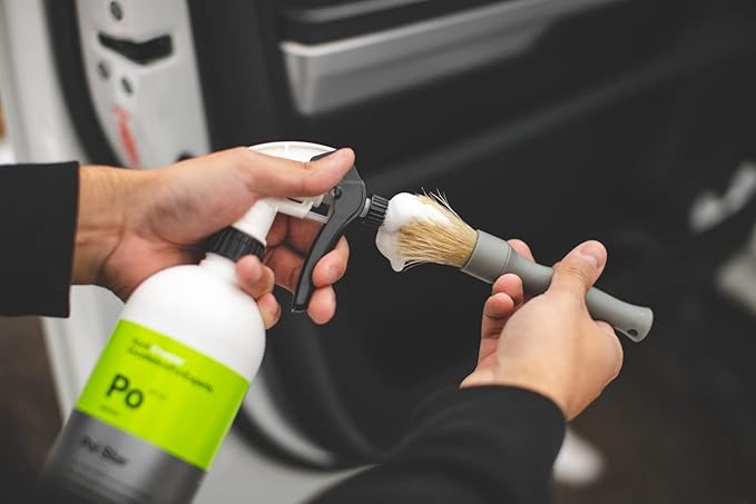 Detail Factory Boar Hair Detailing Brush Large, Comfortable Grip and Heavy-Duty Scrubbing for Interior, Exterior, Engine Bay, Wheels, Exhaust Tips, Textured Plastic