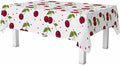 Red Cherry Table Cloth Rectangle Table Sweet Red Ripe Cherries Green Leaves 52x70 Tablecloths Decorative for Dining Kitchen Banquet Picnic Party