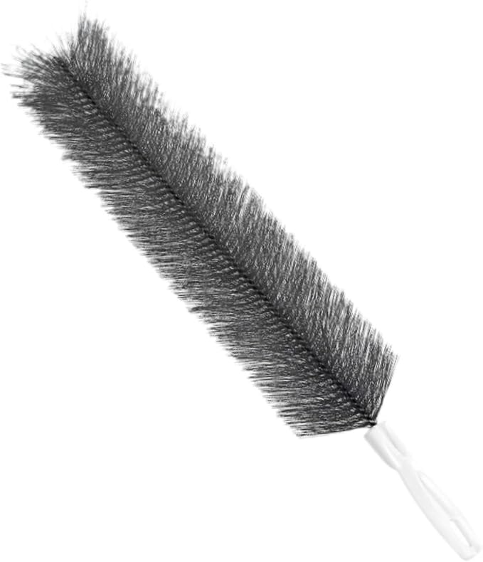 Fenteer Fan Cleaning Brush Bendable Sturdy Portable Cobweb Duster Reusable Dust Remover Fan Duster for Curtain Box Car Vents Shutters, Gray