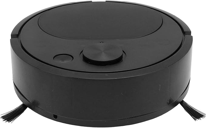 Powerful Auto Robotic Vacuum, Multifunctional USB Charging Mini Smart Sweeping Robot for Wooden Flooring Tile, Carpet (Black)