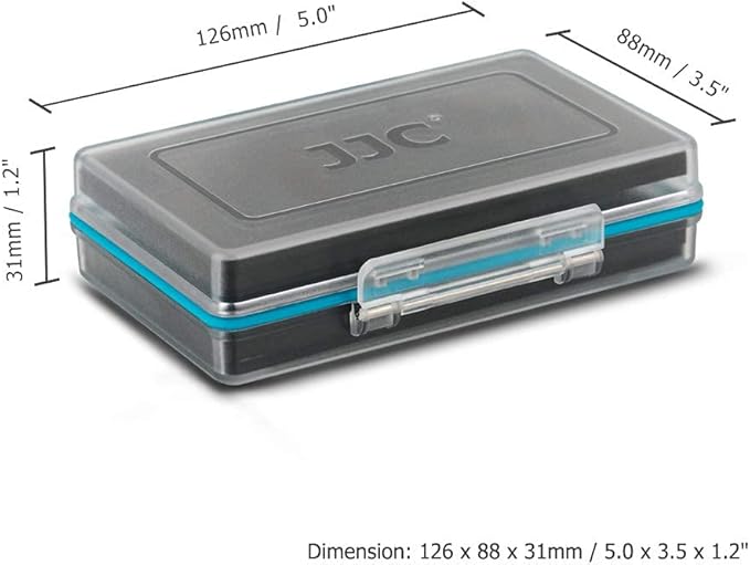 JJC AA Battery Storage Case Holder Organizer, Compact PC Battery Box for 8pcs AA or 14500 Batteries, Water-Resistant and Easy to Carry