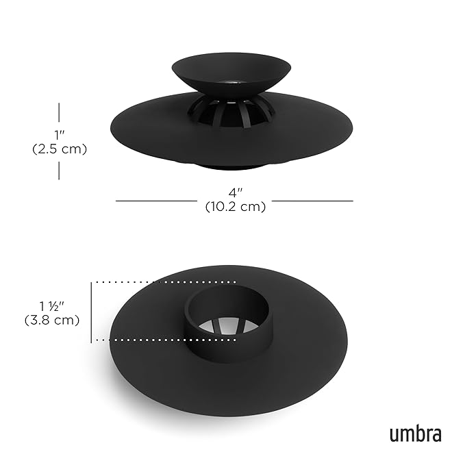 Umbra Flex Drain Stop/Hair Catcher, Black