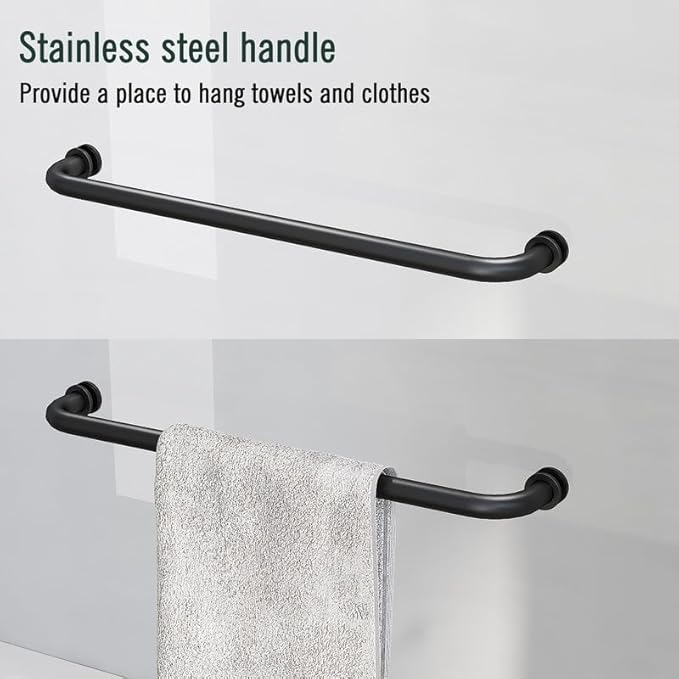 Bathtub Sliding Door, 55"-60" W x 56" H Tub Shower Door, Bathtub Glass Door Bathtub Double Sliding Shower Door Tempered Glass Explosion-Proof Film Stainless Steel Matte Black
