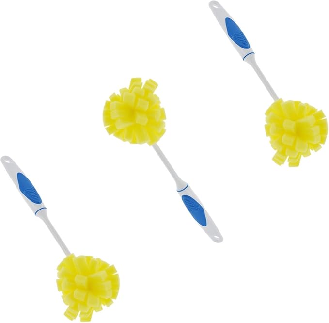 Dishwashing Foam Sponges with Handles Bottle/Glass Scrubbers 3Pack