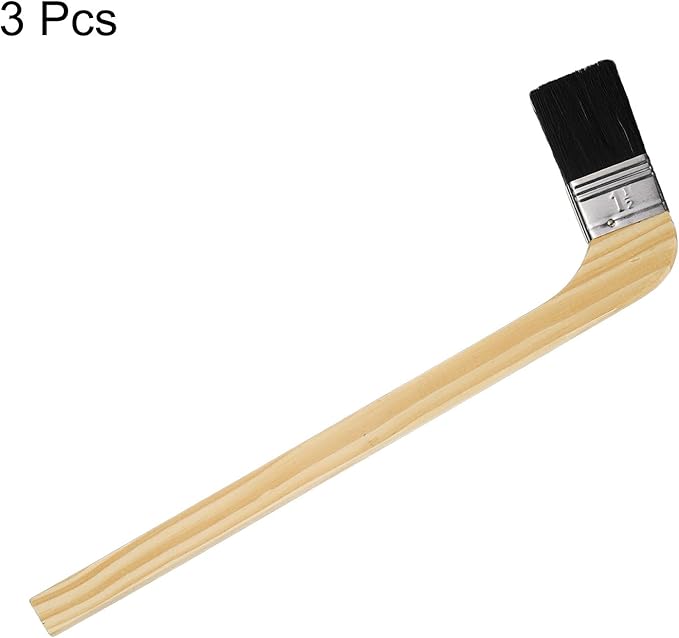 HARFINGTON Paint Brush 3Pcs 1.5" Brush Width Reusable Variety Angled Bend Brushes Radiator Paint for All Latex Oil Painting Furniture Walls Treatment, Black