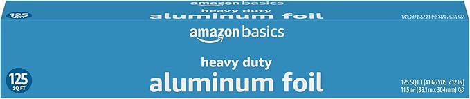 Amazon Basics Heavy Duty Aluminum Foil, 125 Sq Ft (Pack of 1)