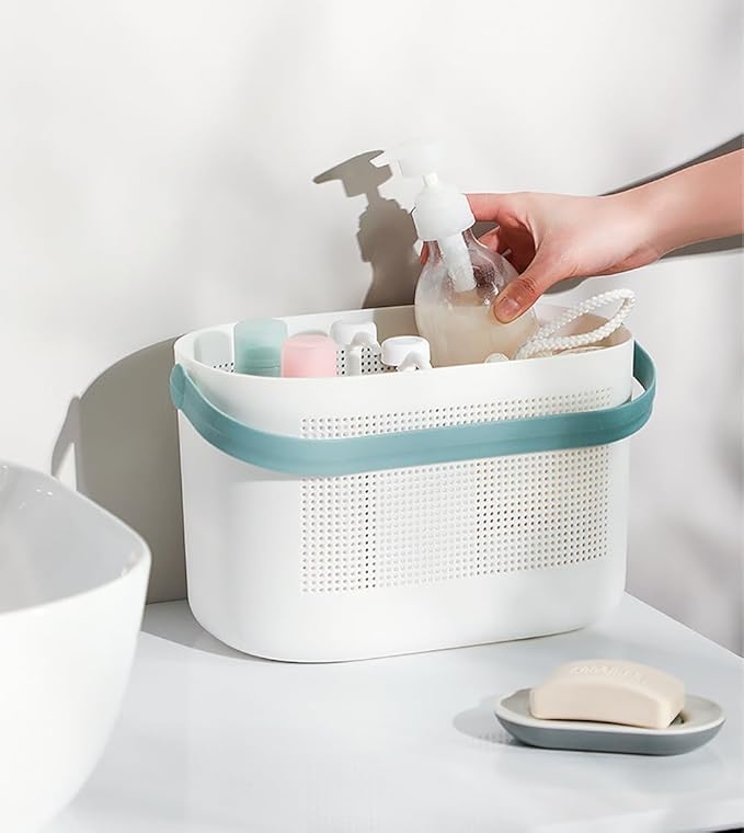 Plastic Shower Caddy with One Handle, Shower Caddy Organizer Tote Portable Organizer Storage Basket for College Dorm, Bathroom, Kitchen 11.5 * 7.5 * 7in, Green