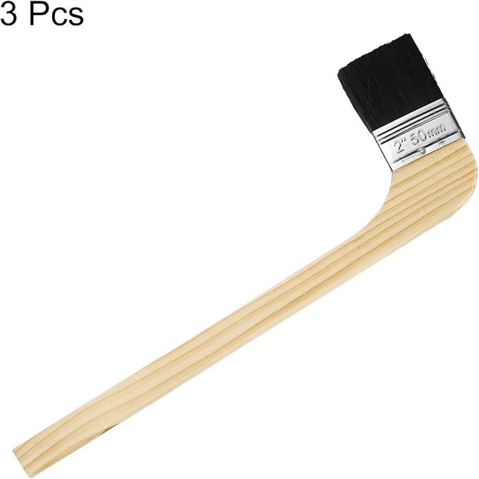 HARFINGTON Paint Brush 3Pcs 2" Brush Width Reusable Variety Angled Bend Brushes Radiator Paint for All Latex Oil Painting Furniture Walls Treatment, Black