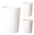 UUJOLY Small Trash Can Wastebasket Garbage Can Container Bins for Bathrooms, Laundry Room, Kitchens, Offices, Kids Rooms, Dorms (White, 3 Pack)
