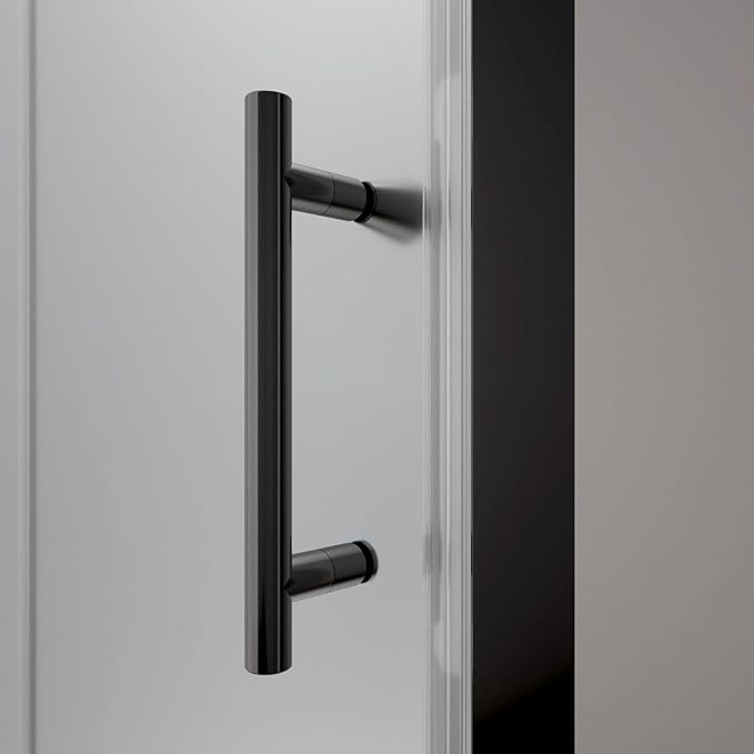 Bifold Shower Door, Royal Guard 36" W X 72" H Frameless Glass Shower Door with 1/4" (6mm). Clear Tempered Shower Glass Door,Pivot Swing Shower Doors,Matte Black