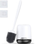 Lefree Silicone Toilet Brush,Rubber Toilet Bowl Brush and Holder Set with Ventilated Holder, Toilet Cleaner Brush for Bathroom,Floor Standing & Wall Mounted Toilet Scrubber Without Drilling