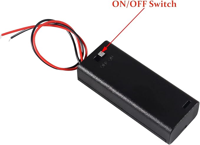DIANN 10pcs AAA Battery Holder with Switch ON Off Case Back Cover 2X 1.5V Batteries Charger Holder Spring Clip Storage Box Cell Cable