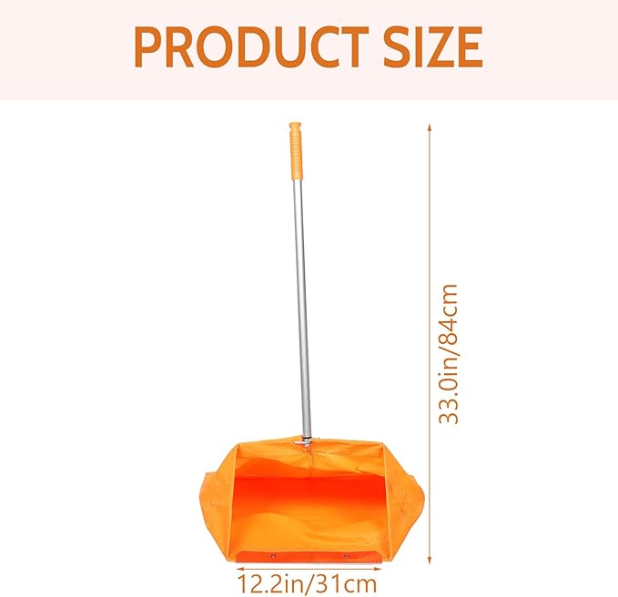 Windproof Trash Grabber with Clamp and Dustpan 33.07X20.07X12.20In Outdoor Indoor Garbage Pickup Tool with Durable Dustpan for Efficient Waste Collection