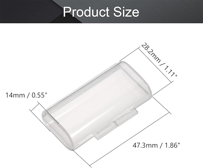 Fielect 2 x AAA Battery Storage Case Holder Organizer Box Transparent 5Pcs