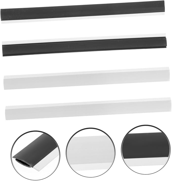 4pcs Rubber Dustpan Replacement Strips Soft Edge Inserts for Dust Pan Weather Resistant Seal Garbage Shovel Accessories for Cleaning Solid Repair Parts