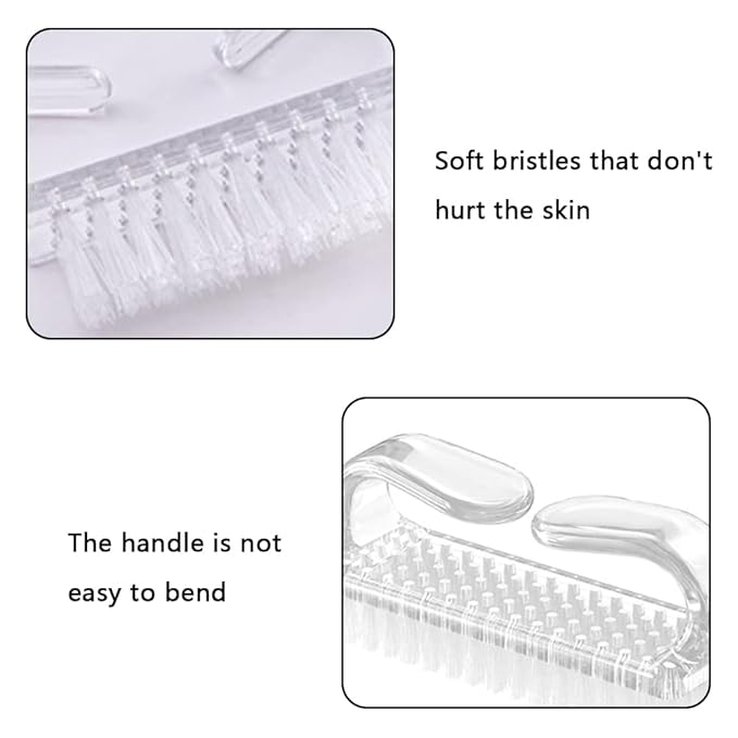5 Pcs Handle Grip Nail Brush for Cleaning Fingernails, Nail Scrub Brush Fingernail Brush Nail Cleaning Brush with Soft Bristles for Toes and Nails Men Women (S)
