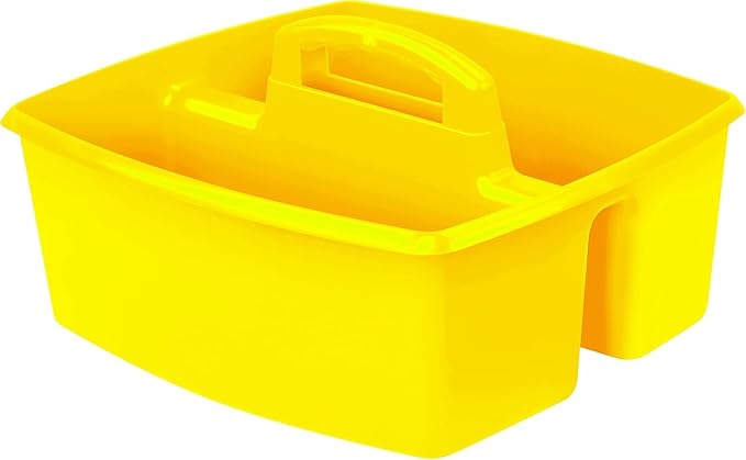 Storex 2-Compartment Large Caddy – Multipurpose Classroom Organizer with Handle, Assorted Colors, 6-Pack (00948E06C)